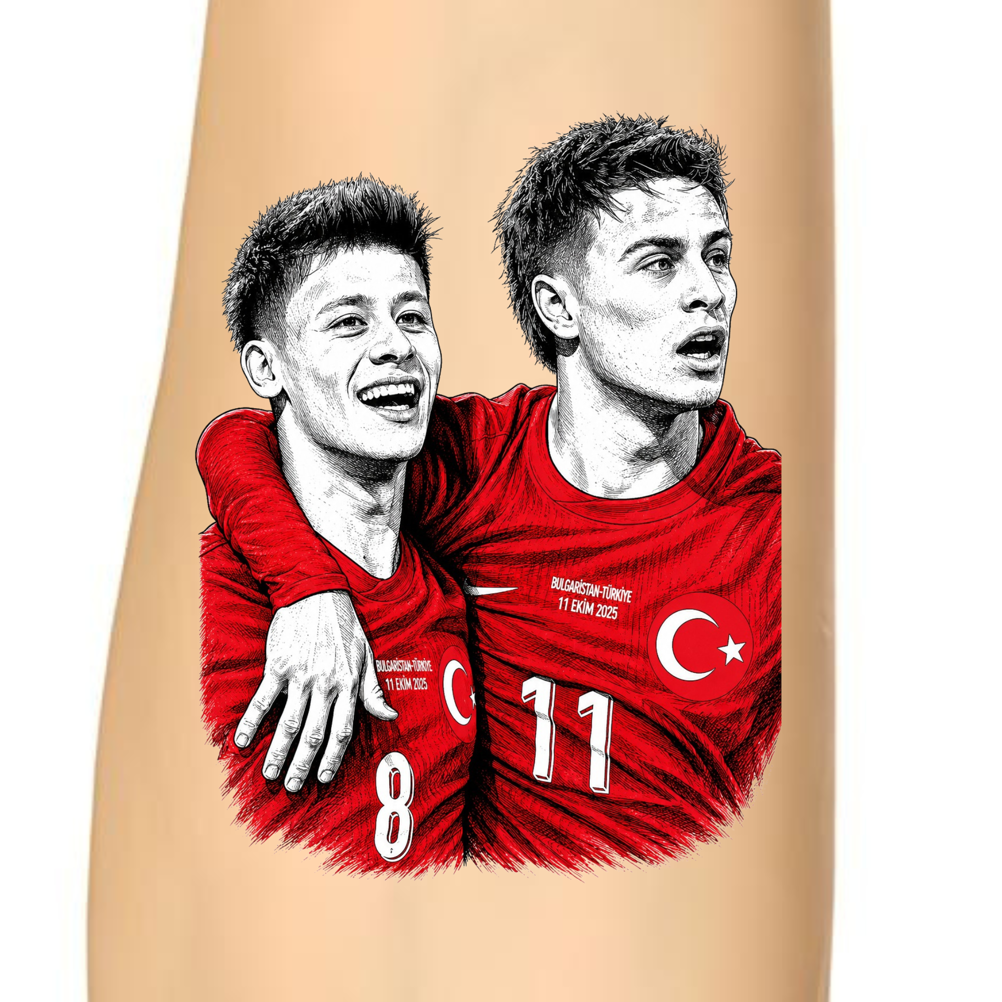 Türkiye Milli Takımı Taraftar Dövmesi | Futbol Temalı Geçici Dövmeler