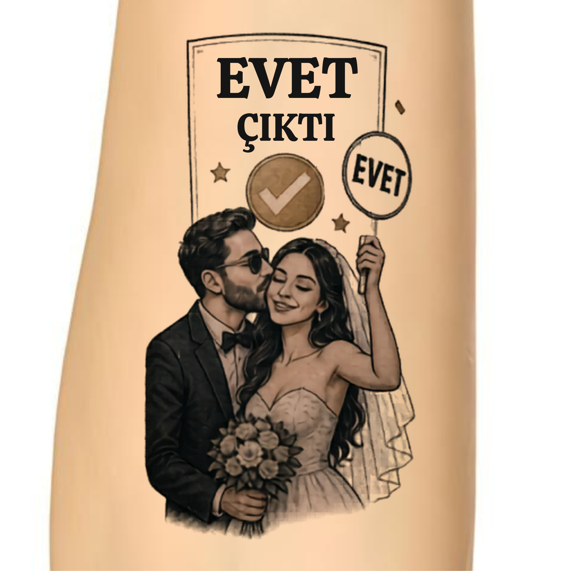 Kişiye Özel Evlilik Teklifi Geçici Dövmesi | Evet Teması