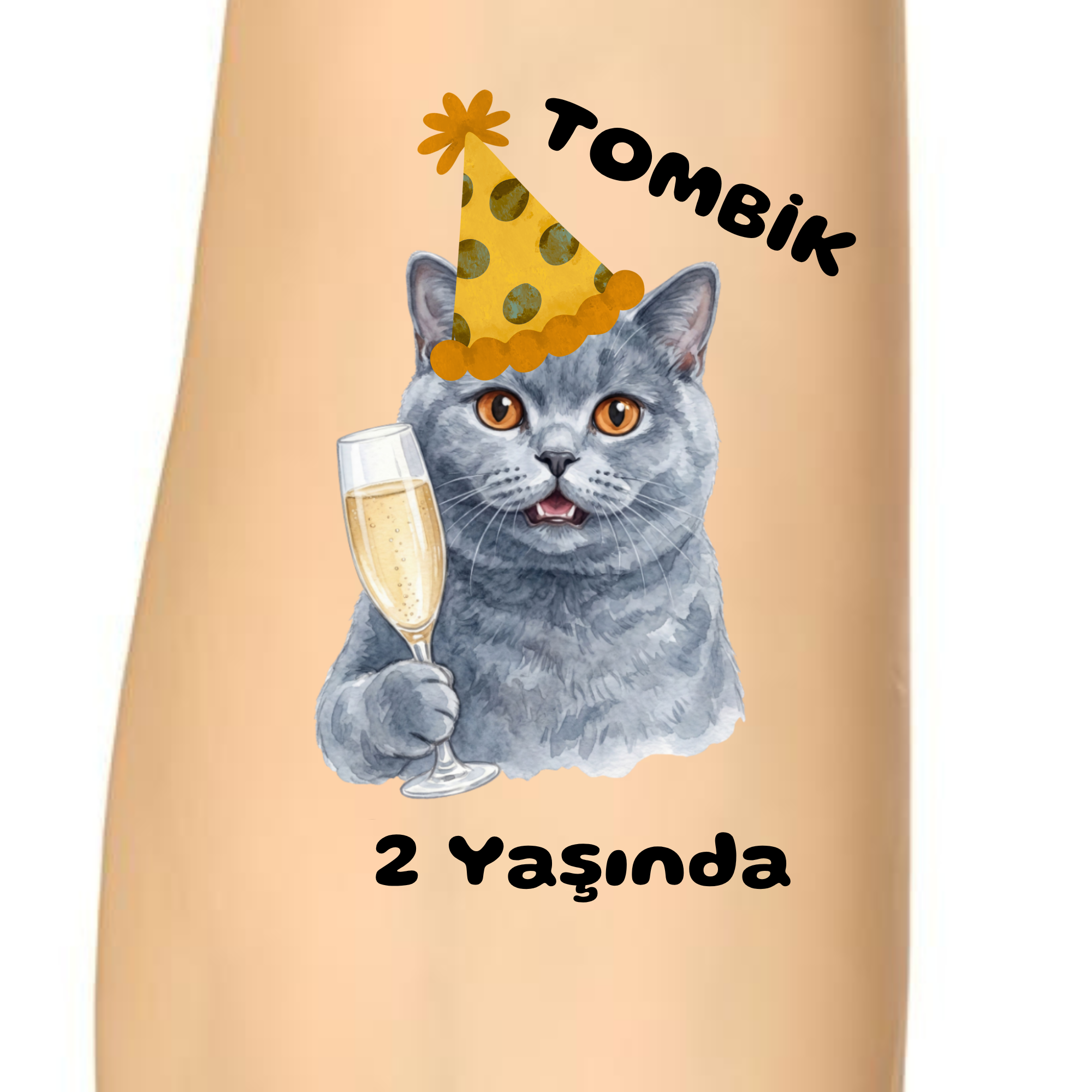Kedi Doğum Günü Parti Süsü & Geçici Dövme | Kişiye Özel
